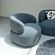 Leia Bouclé Swivel Chair - Slate Grey