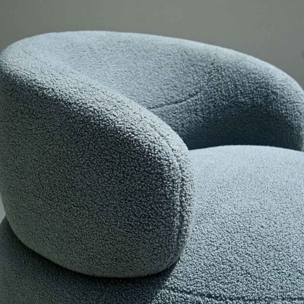 Leia Bouclé Swivel Chair - Slate Grey