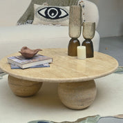 Ceres Travertine Sphere Coffee Table