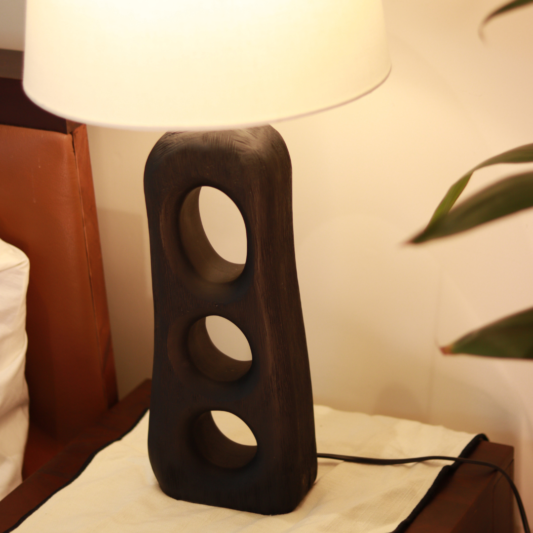 Aries Textured Wooden Lamp