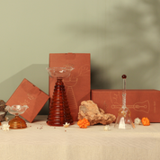 Glass Puja Bundle - Tall Diya + Short Diya + Bell