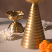 Brass Diya Pair Gift Set - Tall & Short Diyas