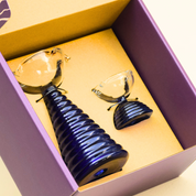 Glass Diya Pair Gift Set - Tall & Short Diyas