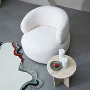 Leia Bouclé Swivel Chair - White