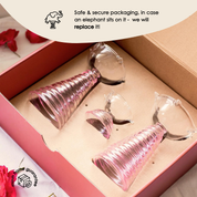 Glass Diya Gift Box - Two Tall Diya + Short Diya