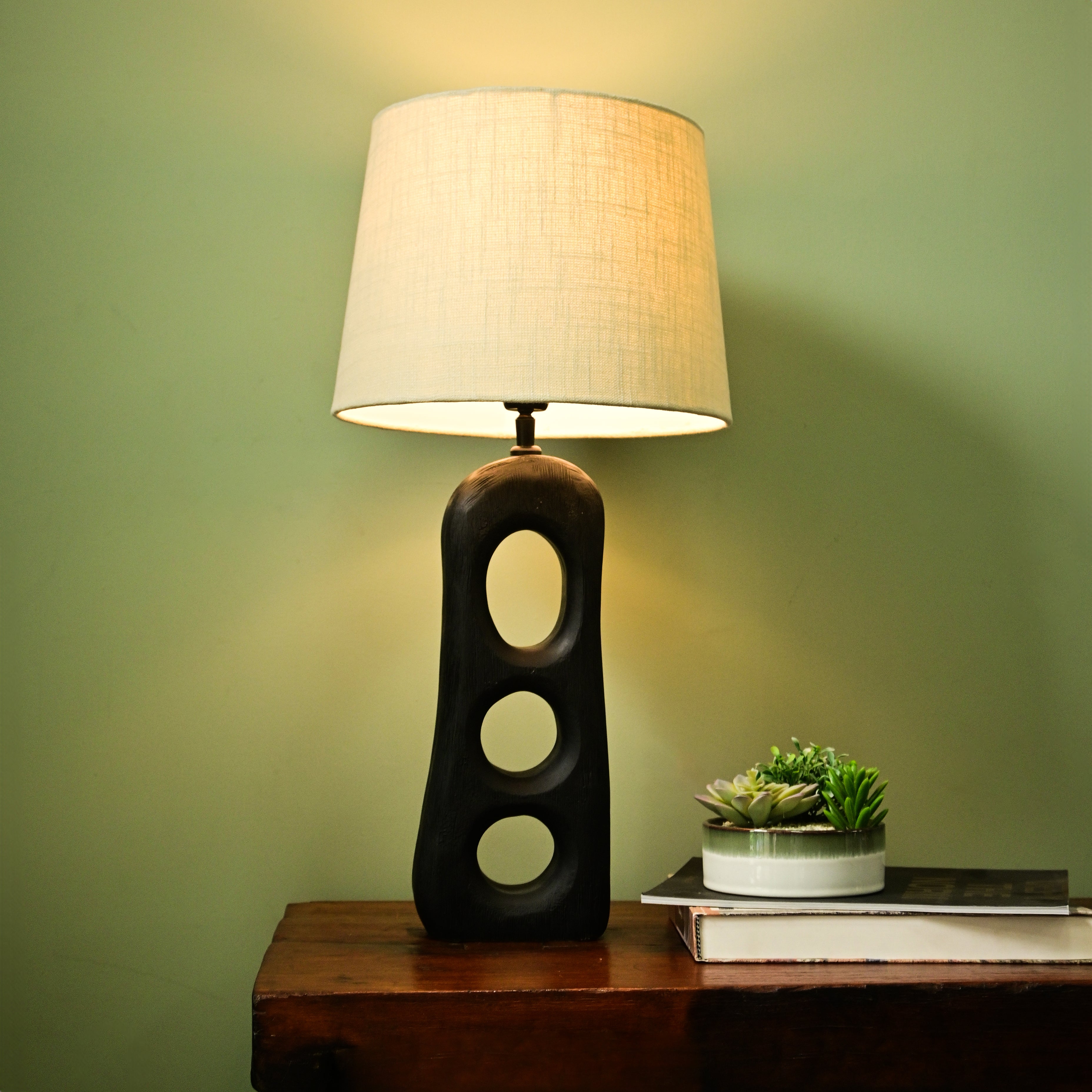 Aries Textured Wooden Lamp