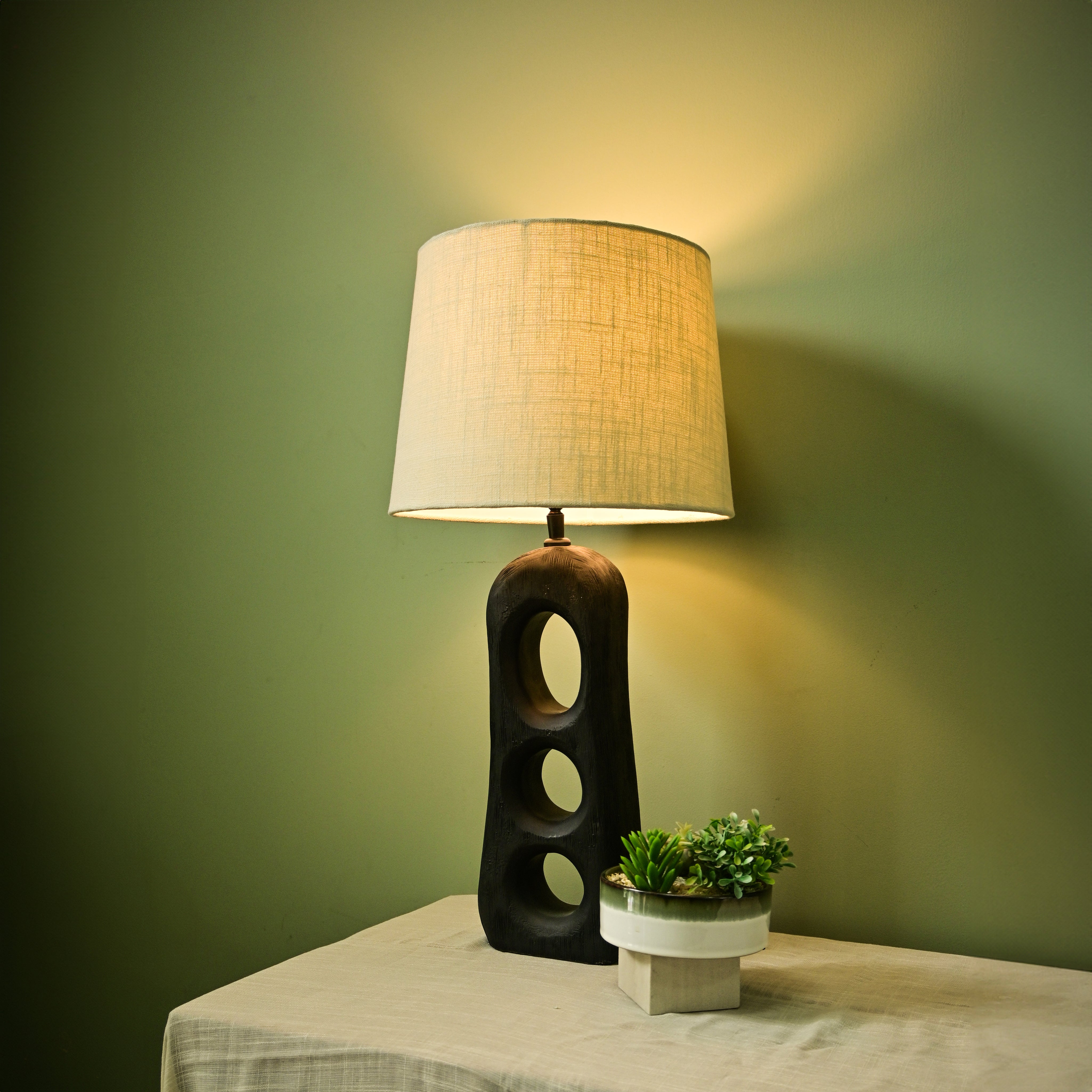 Aries Textured Wooden Lamp