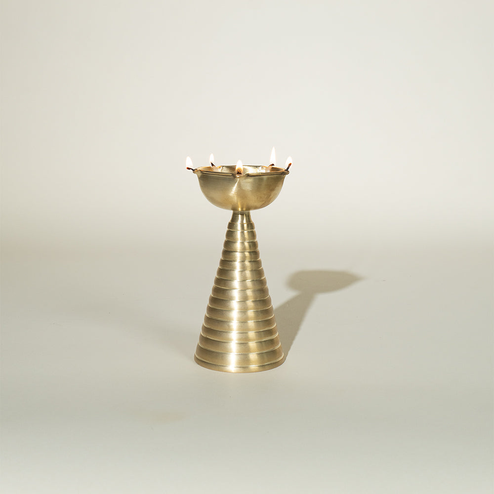 Lighting Tall Gold Diya