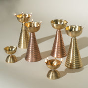 Brass and Copper Diya Set