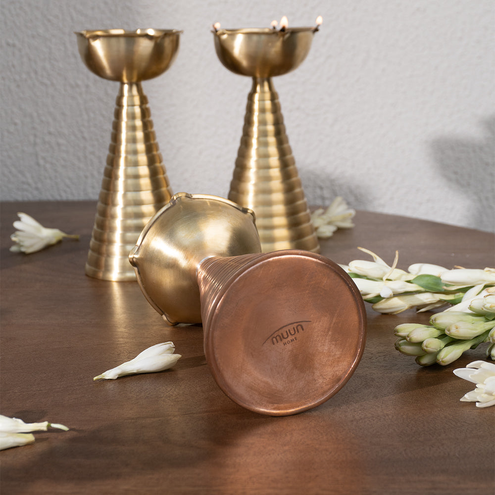 Short and Tall Brass Diya