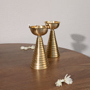 Two Tall Brass Diyas