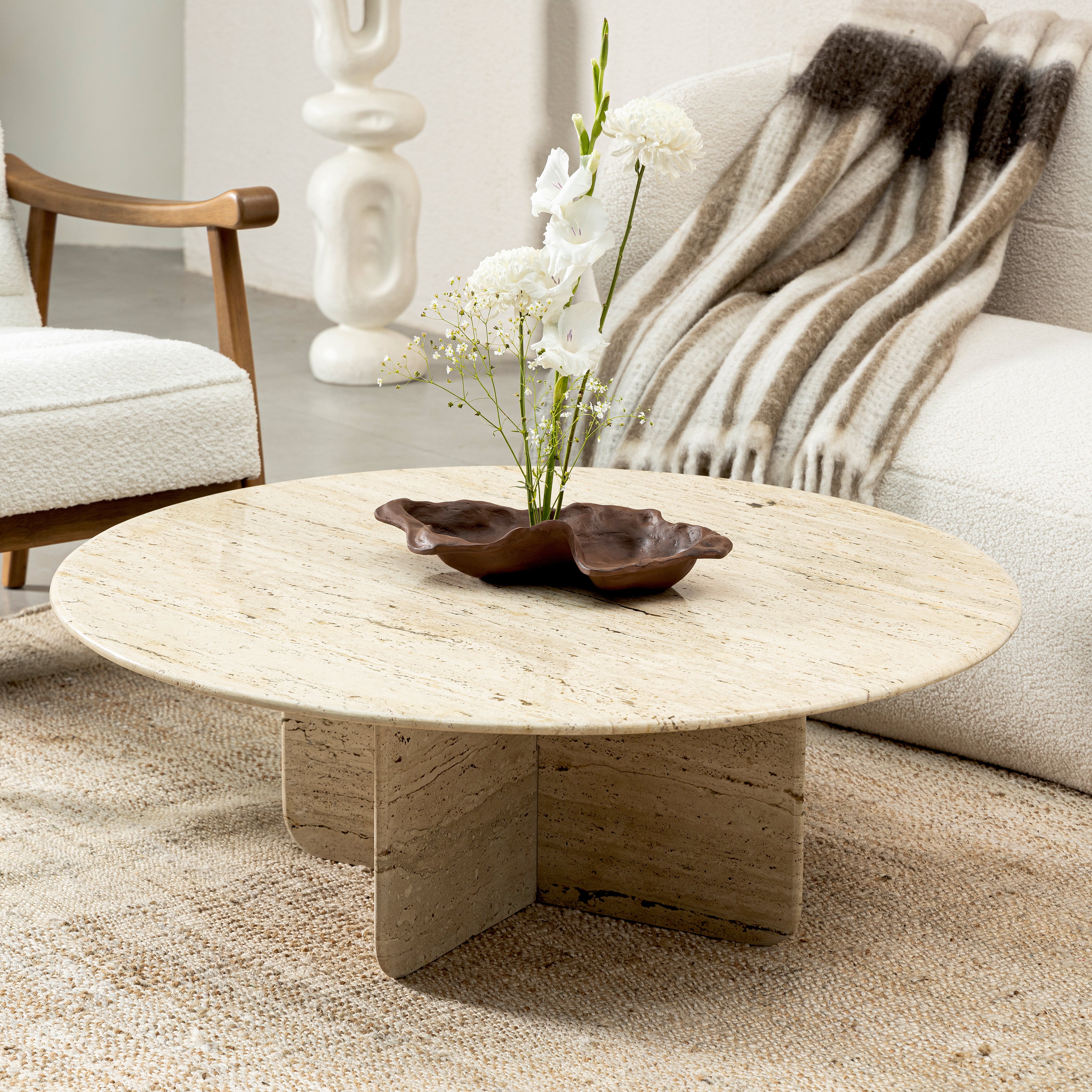 Eris Travertine Coffee Table